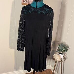 Apt. 9 Black Lace Long Sleeve Dress